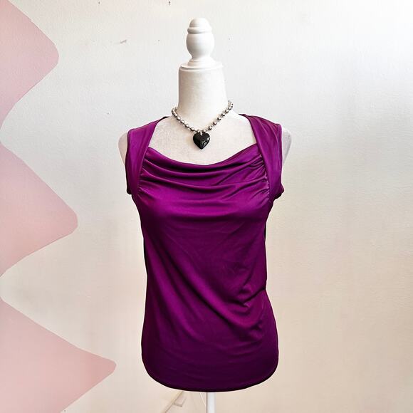 The Limited Purple Cowl Neck Top Vintage 90s 2000s Soft Minimalist Chic Blouse - Picture 1 of 6